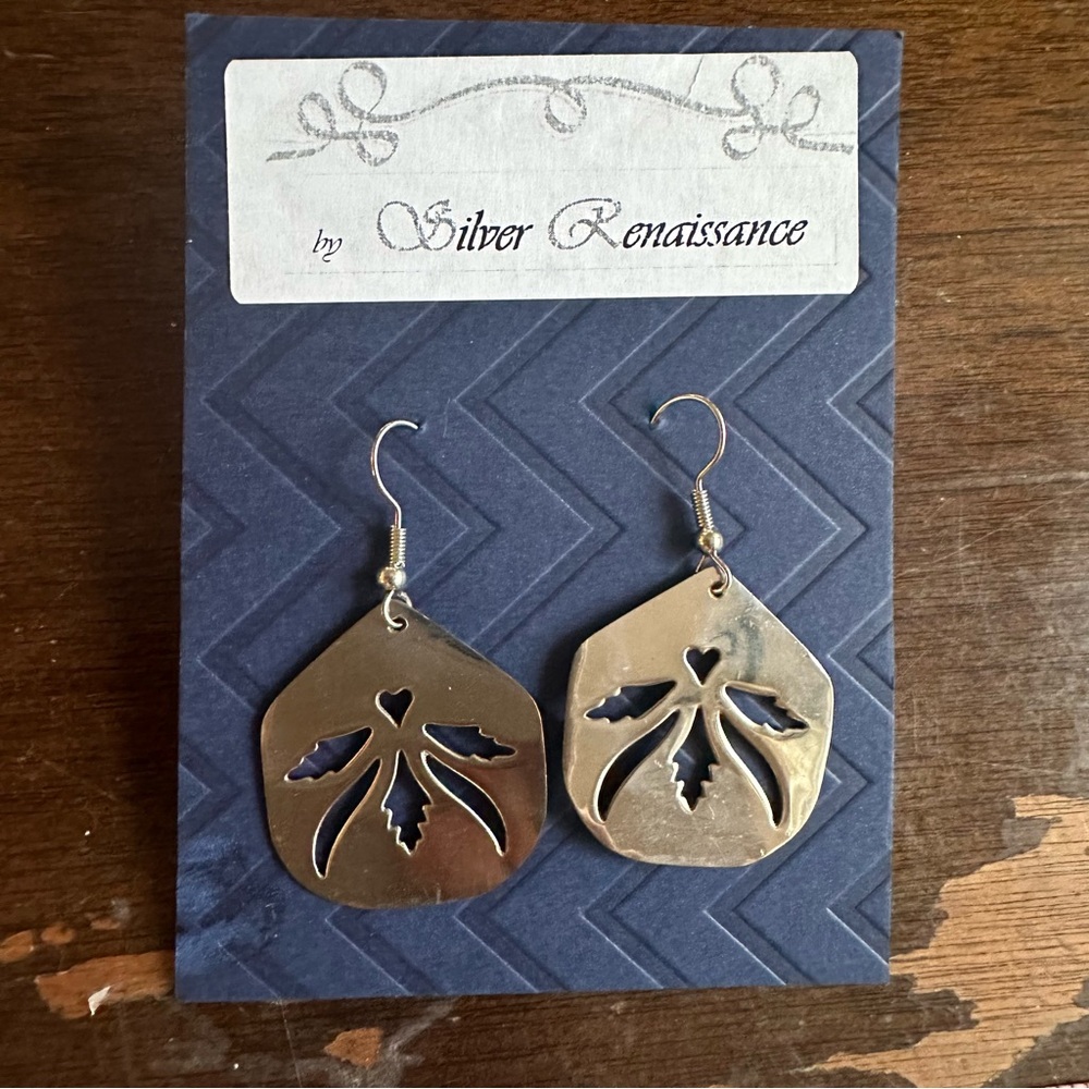 1” Earrings made by my parents from Salvaged metal